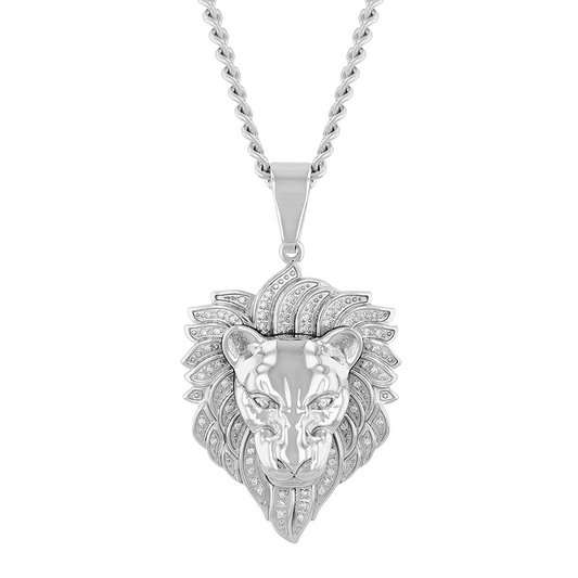 C&C Jewelry Mfg., Inc. Natural Diamond Necklace in Stainless Steel White with 0.25ctw Round Diamond