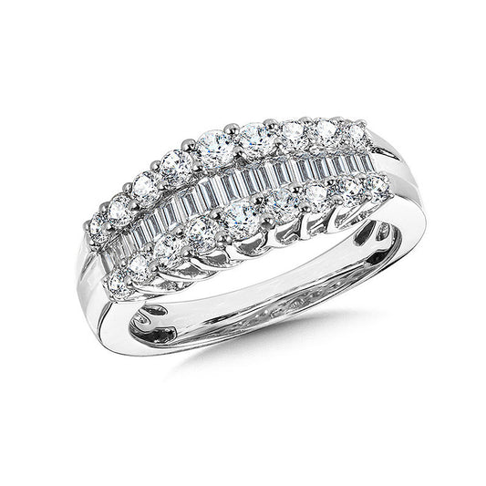 ReMARKable Designs Natural Diamond Ladies Wedding Band in 14 Karat White Gold with 0.95ctw Various Shapes Diamond