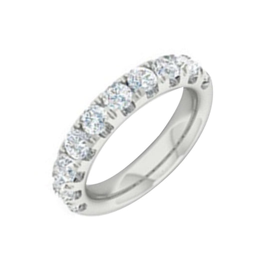 Lab-Grown Diamond Ladies Wedding Band in 14 Karat White with 1.96ctw G/H SI1 Round Lab Grown Diamonds