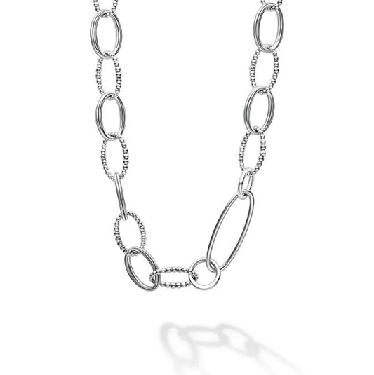 Signature Caviar Collection Necklace (No Stones) in Sterling Silver White