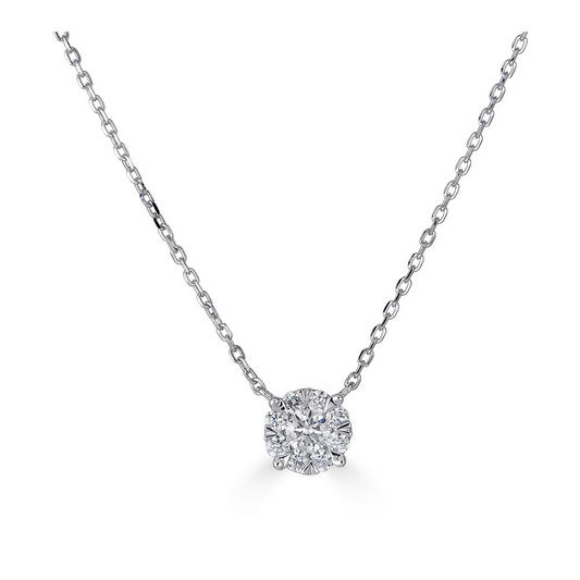 ReMARKABLE Designs Natural Diamond Necklace in 14 Karat White Gold with 0.25ctw Round Diamonds