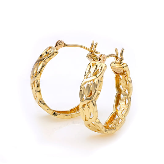 M Estate Collection Small Hoop Earrings (No Stones) in 14 Karat Yellow