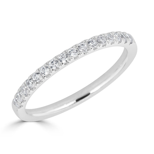 Lab-Grown Diamond Stackable Ladies Wedding Band in 14 Karat White with 0.26ctw Round Lab Grown Diamond