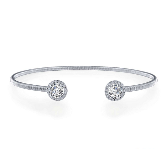 Bangle Simulated Diamond Bracelet in Platinum Bonded Sterling Silver 1.26ctw