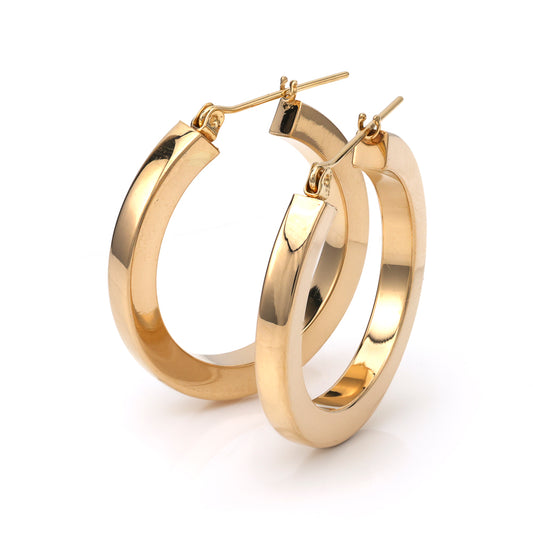 M Estate Collection Medium Hoop Earrings (No Stones) in 14 Karat Yellow