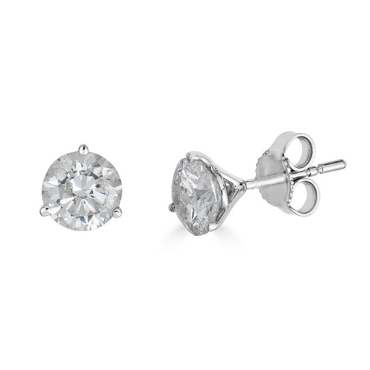 Stud Natural Diamond Studs in 14 Karat White with 0.72ctw H/I I1 Round Diamonds