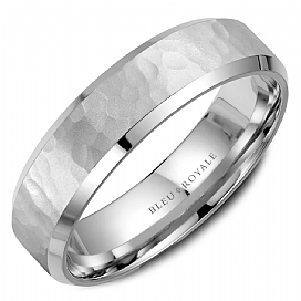 Bleu Royale Collection Carved Band (No Stones) in 14 Karat White Gold 6.5MM