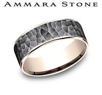 Ammara Stone Collection Carved Band (No Stones) in Tantalum - 14 Karat Grey - Rose 7.5MM