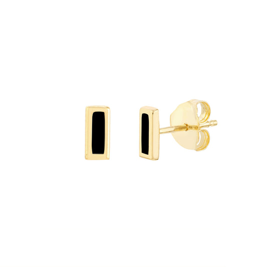 ReMARKable Designs Stud Earrings (No Stones) in 14 Karat Enamel Yellow