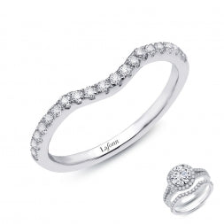 Simulated Diamond Ring in Platinum Bonded Sterling Silver