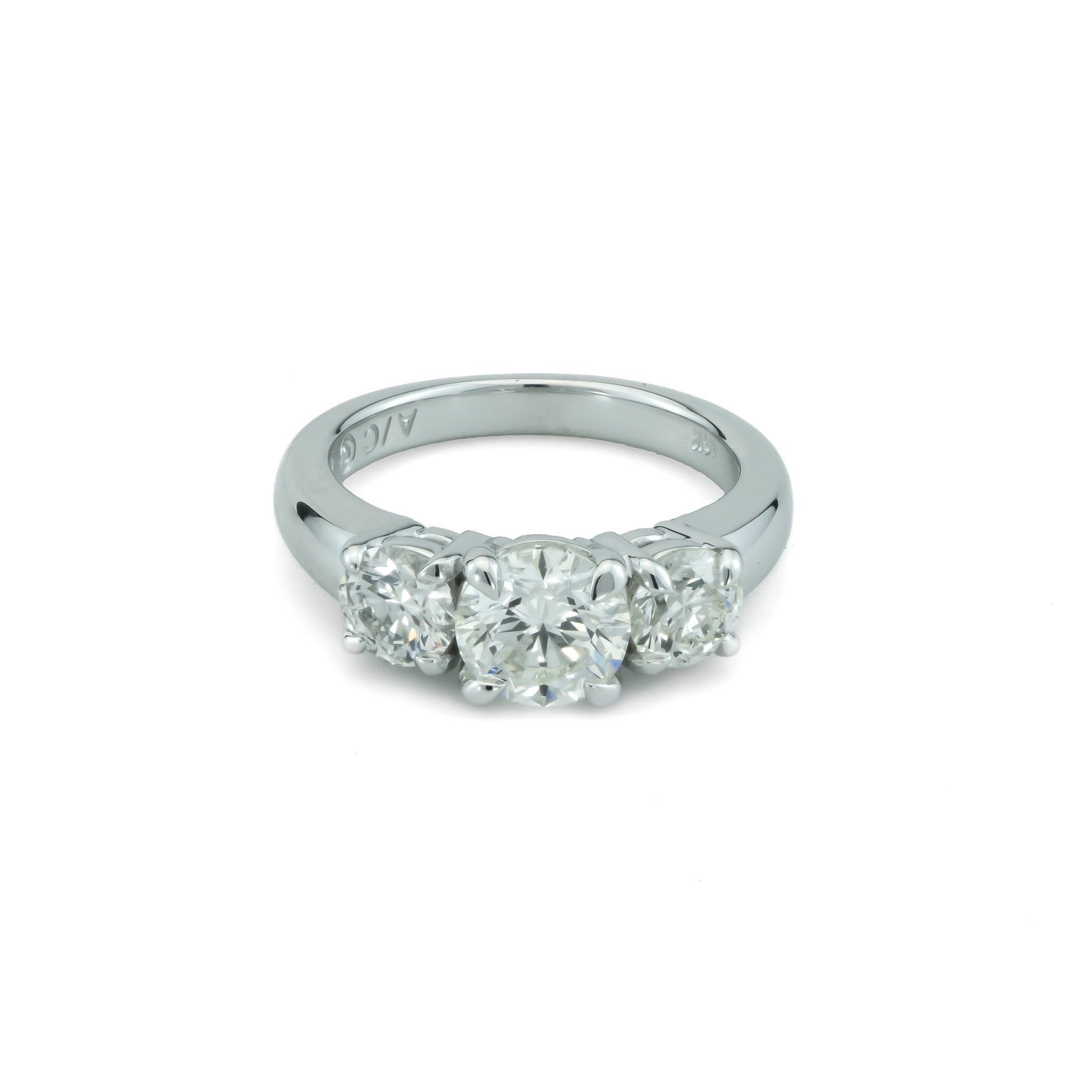 3-Stone Pre-Set Earth Mined Complete Diamond Engagement Ring in 18