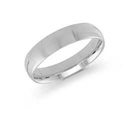 Carved Band (No Stones) in 14 Karat White Gold 5MM