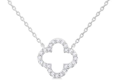 ReMARKABLE Designs Natural Diamond Necklace in 10 Karat White with 0.12ctw Round Diamonds