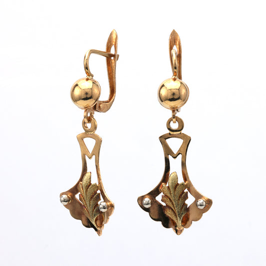 ReMARKable Estate M Estate Collection Dangle Earrings (No Stones) in 18 Karat White Yellow Gold