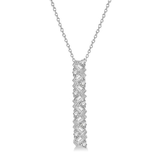 Natural Diamond Necklace in 14 Karat White with 0.53ctw Various Shapes Diamond