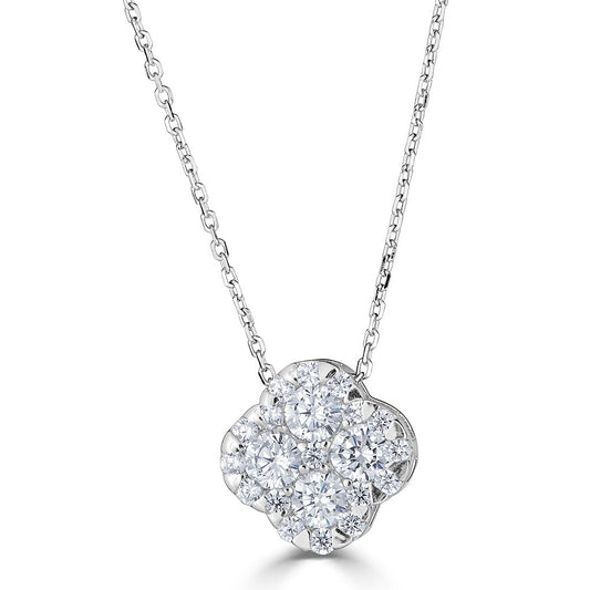 ReMARKable Designs Natural Diamond Necklace in 14 Karat White Gold with 0.75ctw Round Diamonds