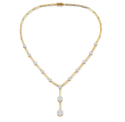 ReMARKABLE Designs M Lovebright Collection Natural Diamond Necklace in 14 Karat White - Yellow Gold with 2.00ctw Round Diamonds