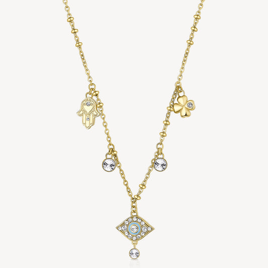 Station Simulated Diamond Necklace in Stainless Steel