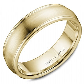 CROWN RING Bleu Royale Collection Carved Band (No Stones) in 14 Karat Yellow Gold 6.5MM