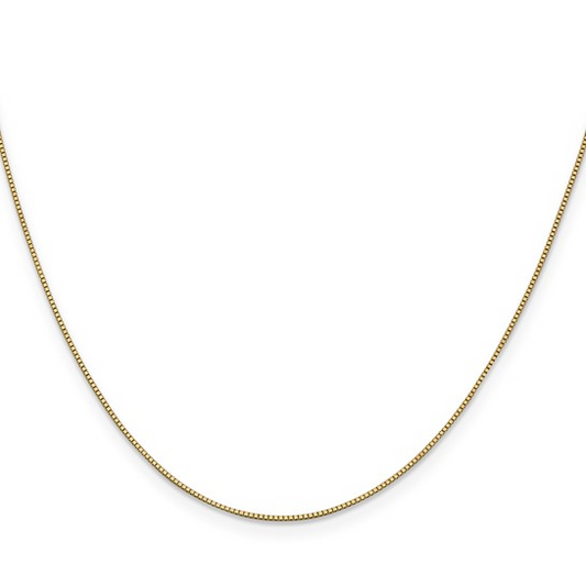 16" Box 0.7mm Chain in 14 Karat Yellow