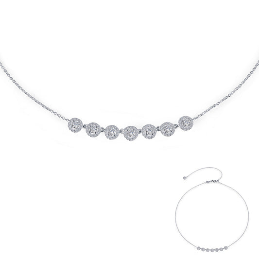 Lafonn Choker Simulated Diamond Necklace in Platinum Bonded Sterling Silver 1.44ctw