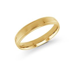 Carved Band (No Stones) in 14 Karat Yellow Gold 4MM