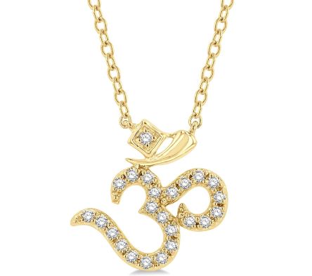 ReMARKABLE Designs Natural Diamond Necklace in 10 Karat Yellow Gold with 0.13ctw Round Diamonds