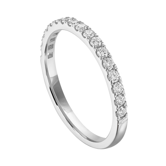 Natural Diamond Ladies Wedding Band in 14 Karat White with 0.33ctw Round Diamonds