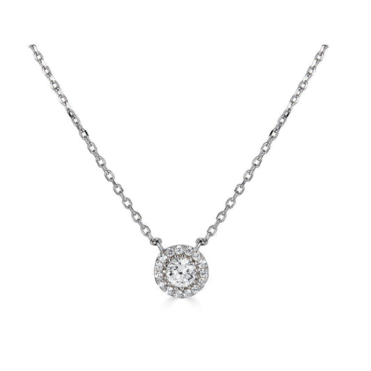 Natural Diamond Necklace in 14 Karat White with 0.25ctw Round Diamonds