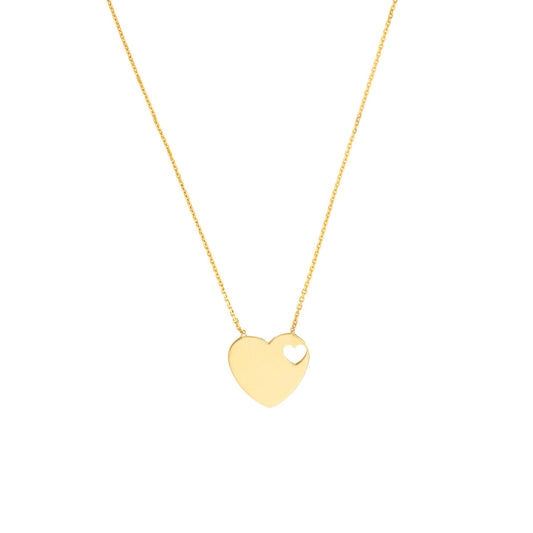 Heart Necklace (No Stones) in 14 Karat Yellow Gold