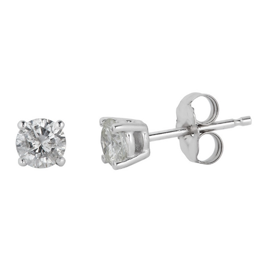 ReMARKABLE Designs Natural Diamond Studs in 14 Karat White Gold with 0.30ctw Round Diamonds, Clarity: VS2-SI1, Color: G/H