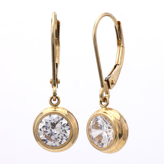 Dangle Simulated Diamond Earrings in 14 Karat