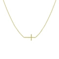 Cross Necklace (No Stones) in 14 Karat Yellow