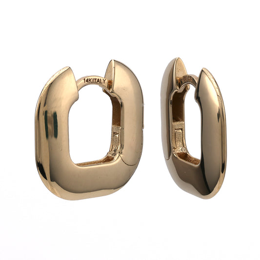 M Estate Collection Huggie Earrings (No Stones) in 14 Karat Yellow