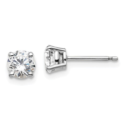 Lab-Grown Diamond Studs in 14 Karat White with 0.50ctw D VS1 Round Lab Grown Diamond