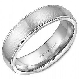 Bleu Royale Collection Carved Band (No Stones) in 14 Karat White Gold 6MM