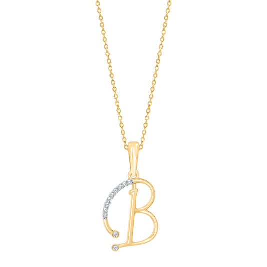 Equity Diamond Brokers Natural Diamond Necklace in 10 Karat Yellow Gold with 0.05ctw Round Diamond