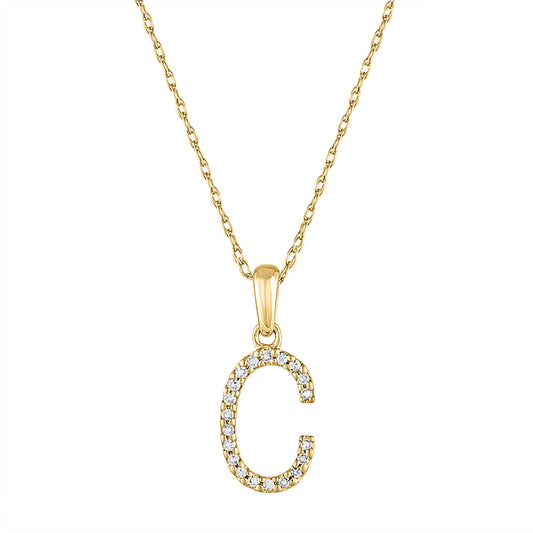 Natural Diamond Necklace in 14 Karat Yellow with 0.07ctw Round Diamond