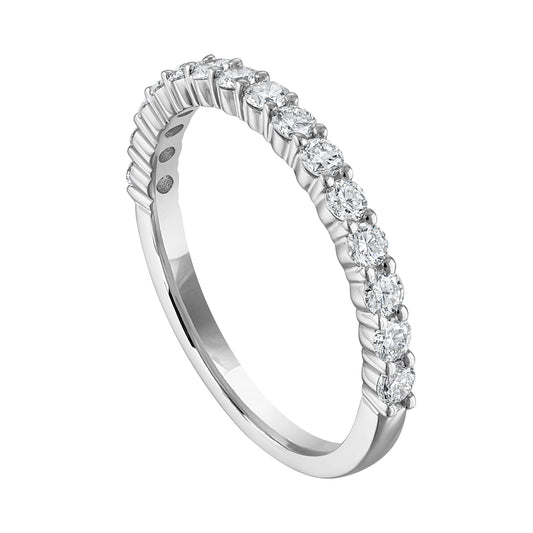 Natural Diamond Ladies Wedding Band in 14 Karat White with 0.50ctw Round Diamonds