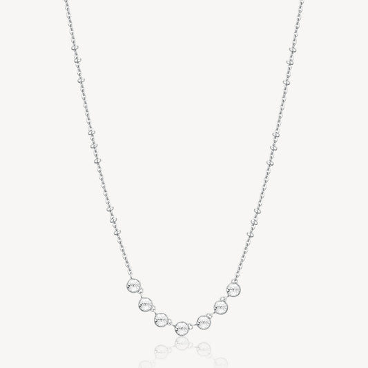 Station Simulated Diamond Necklace in Stainless Steel