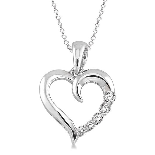 ReMARKable Designs Natural Diamond Necklace in Sterling Silver White with 0.03ctw Round Diamonds