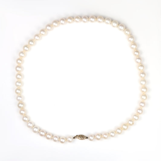 Pearl Strand M Estate Collection Color Gemstone Necklace in 14 Karat Yellow Potato White Pearl