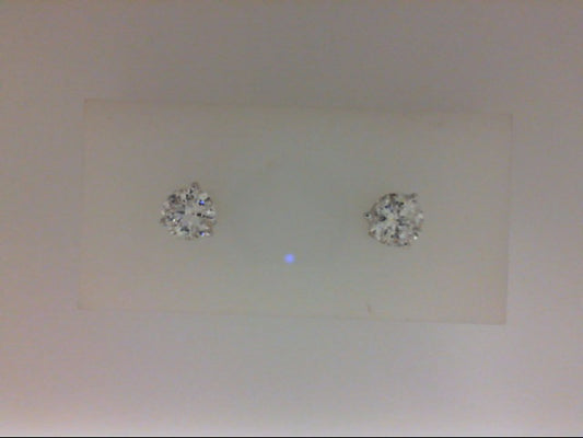 Marks 89 Stud Natural Diamond Studs in 14 Karat White with 1.50ctw RO Zdo Not Uses