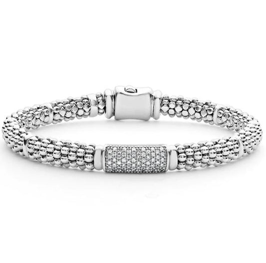 Signature Caviar Collection Natural Diamond Bracelet in Sterling Silver White with 0.27ctw G/H SI1-SI2 Round Diamond