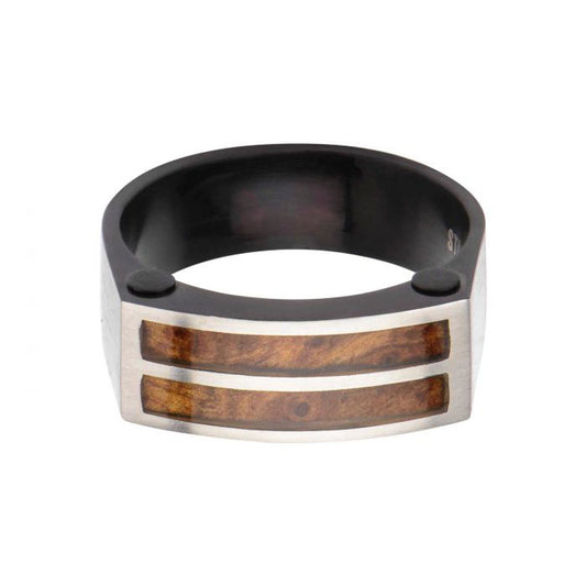 Fashion Ring (No Stones) in Stainless Steel Black 7.9MM