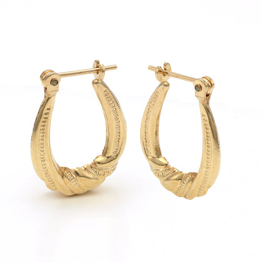 M Estate Collection Small Hoop Earrings (No Stones) in 14 Karat Yellow