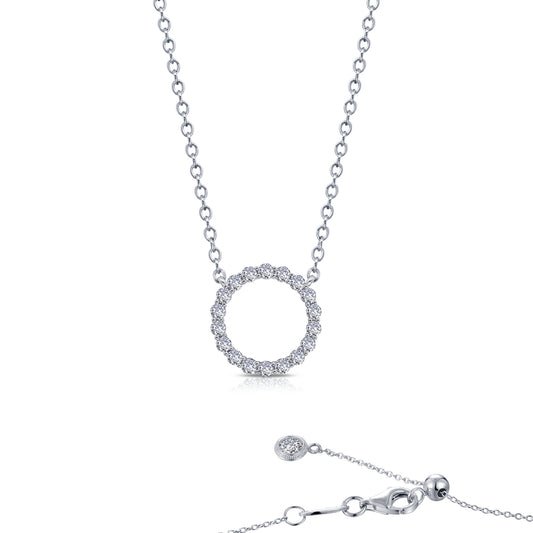 Lafonn Circle Simulated Diamond Necklace in Platinum Bonded Sterling Silver 0.63ctw