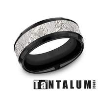 Carved Band (No Stones) in Tantalum Titanium Black Grey 8MM