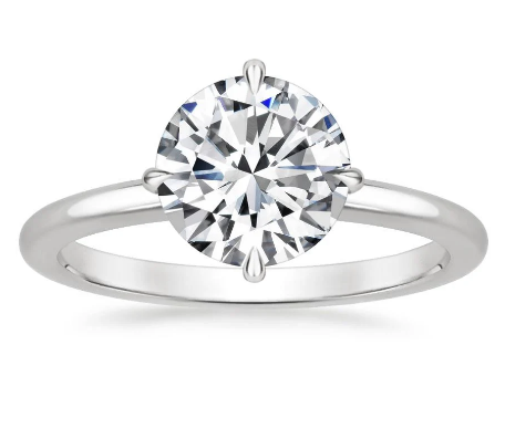 Solitaire Lab-Grown Diamond Engagement Ring in 18 Karat White with 2.29ctw F VS1 Round Lab Grown Diamond