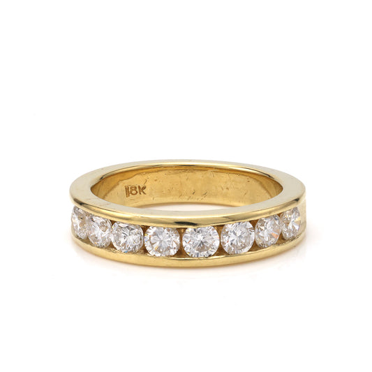 M Estate Collection Natural Diamond Ladies Wedding Band in 18 Karat Yellow with 1.00ctw H/I SI2-I1 Round Diamonds